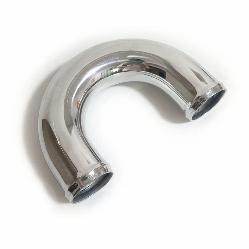 AotoKoop 3 76mm OD 180 Degree Aluminum Elbow Pipe with Beaded Ends for Intercooler Intake Polished 1181 300mm Long - Image 2