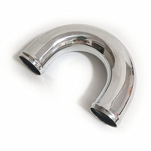 AotoKoop 3 76mm OD 180 Degree Aluminum Elbow Pipe with Beaded Ends for Intercooler Intake Polished 1181 300mm Long - Image 5