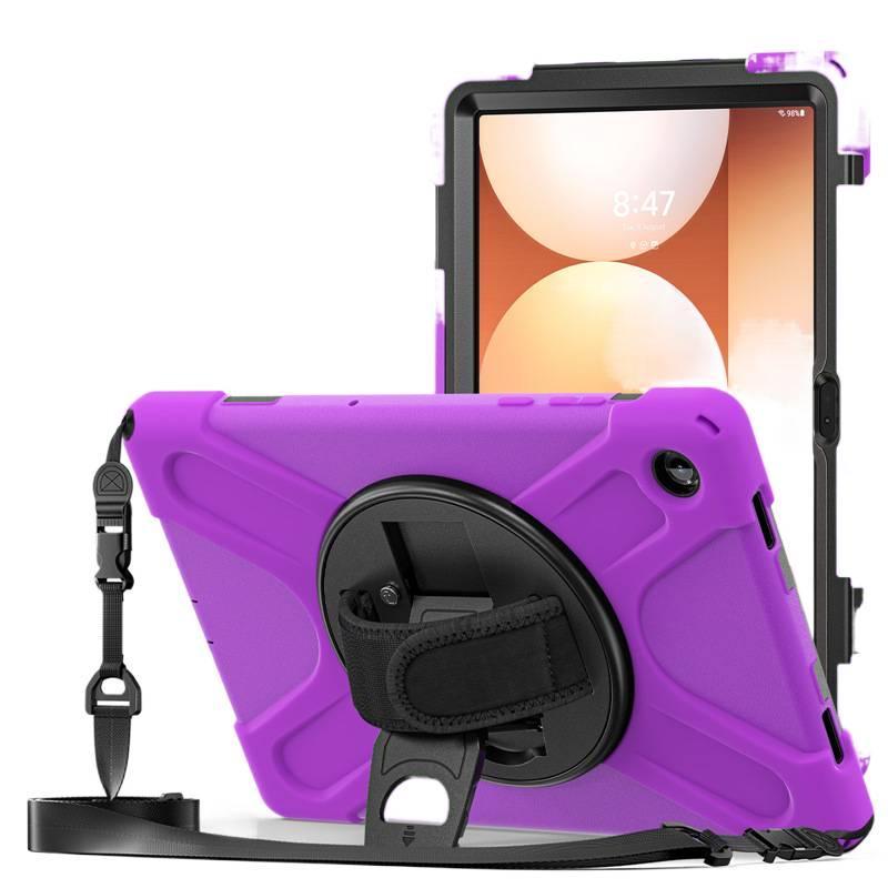 حافظة سامسونج تاب متوافقة مع Samsung Galaxy Tab A11 Plus / Samsung Galaxy Tab A11 باللون بنفسجي مع غطاء حماية ووظيفة حامل وحمل يومي للتابلت بوظيفة حامل Samsung Tab - Layan Lure - Image 1