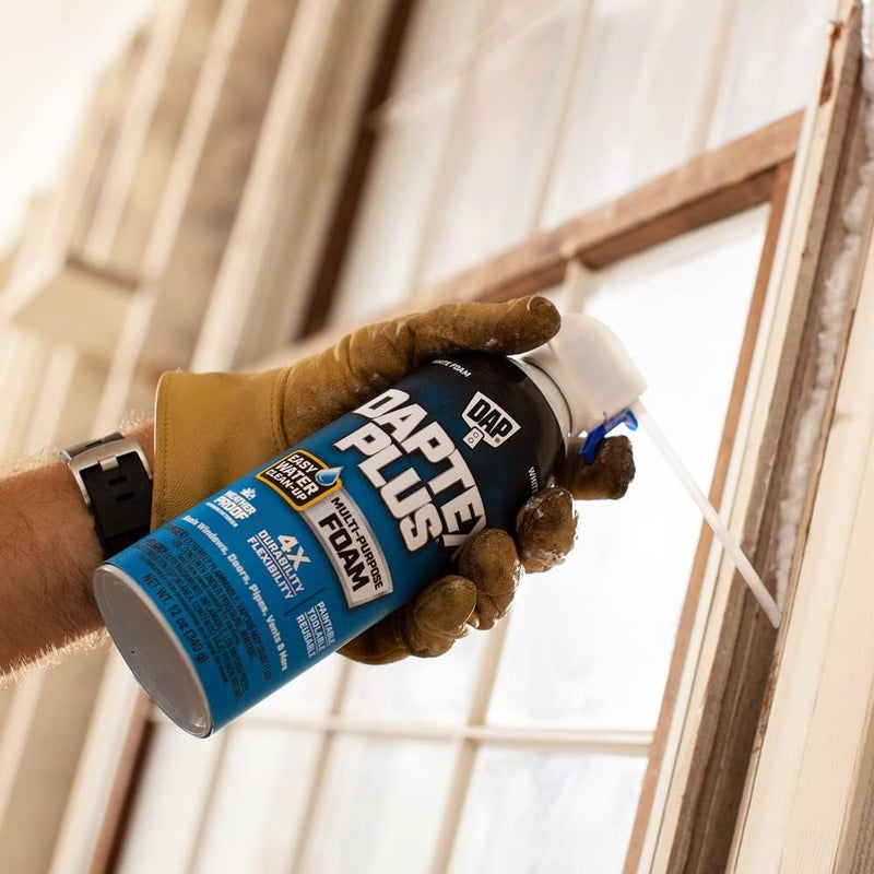 DAP Plus Multi-Purpose Foam Sealant 12 Ounce - Weatherproof and Flexible White Foam - Image 2