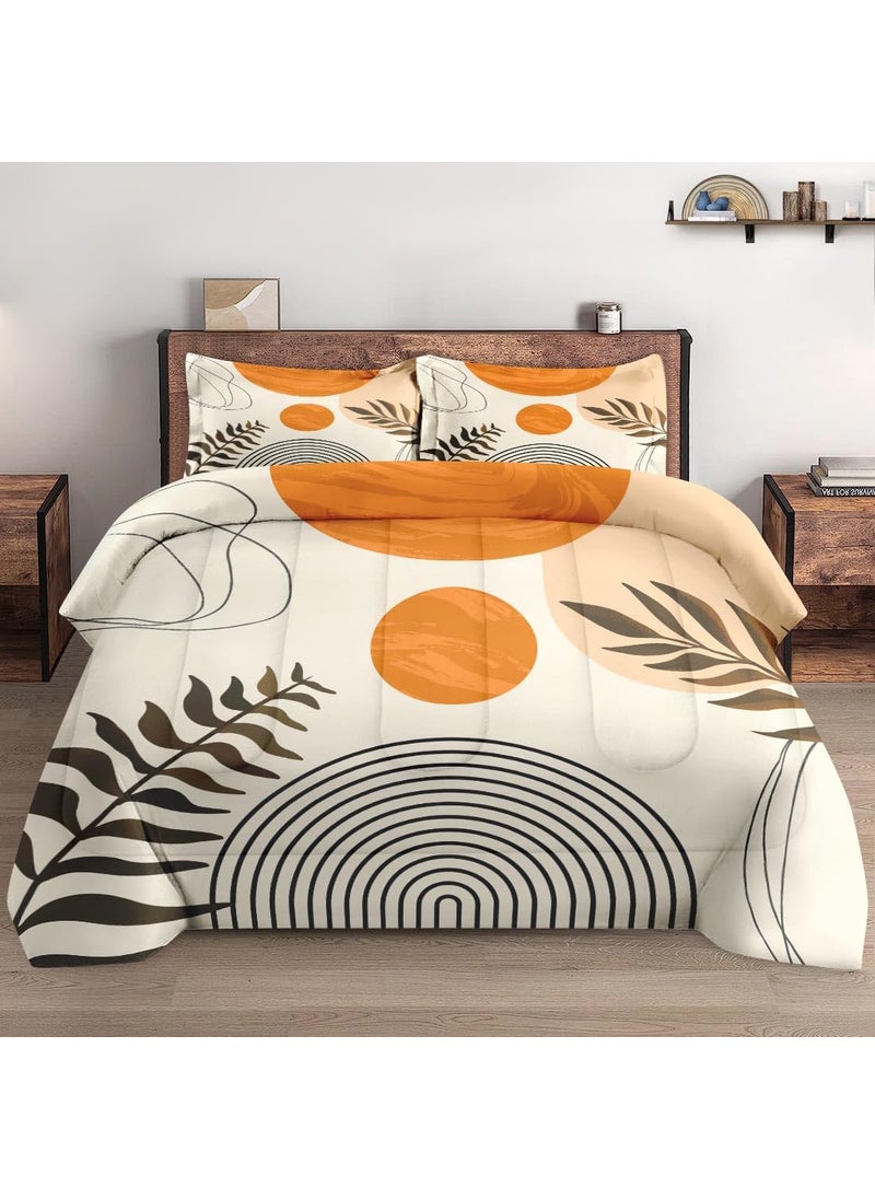 WeCozy WeCozy 3 Pcs Comforter Set King Size with 2 Pillowcases  Contemporary Mid Century Geometric Bedding Set for Kids and Adults  Boho Rainbow Sun Soft Comforter Set for Bedroom Bed Decor  - Image 1