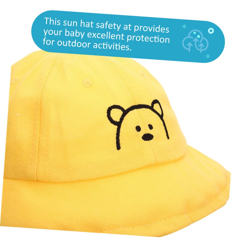Yellow Sun Hat with Detachable Protective Cover Lightweight Portable for Outdoor - Image 4