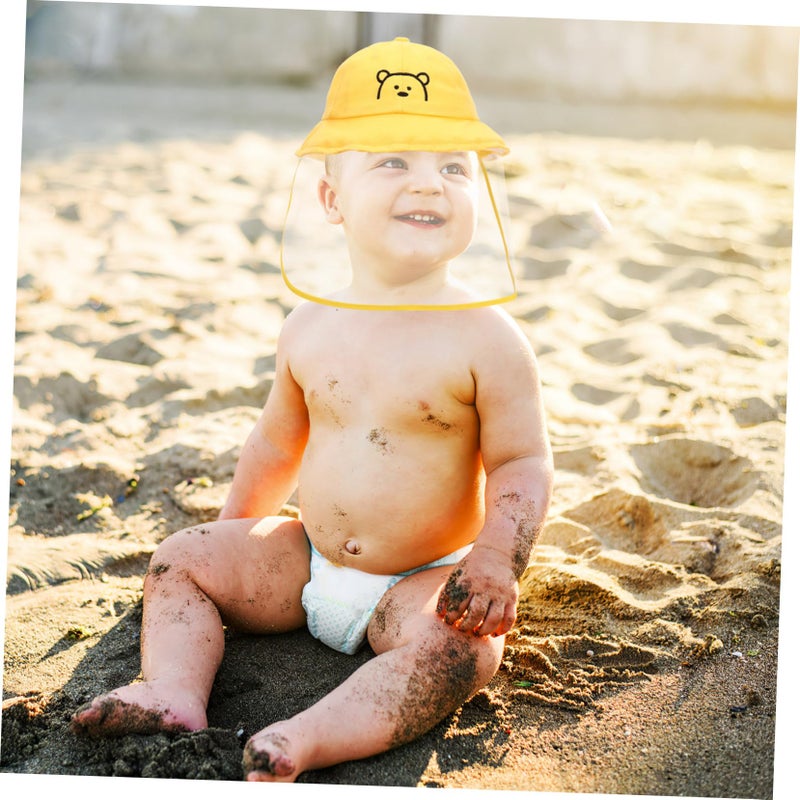 Yellow Sun Hat with Detachable Protective Cover Lightweight Portable for Outdoor - Image 3