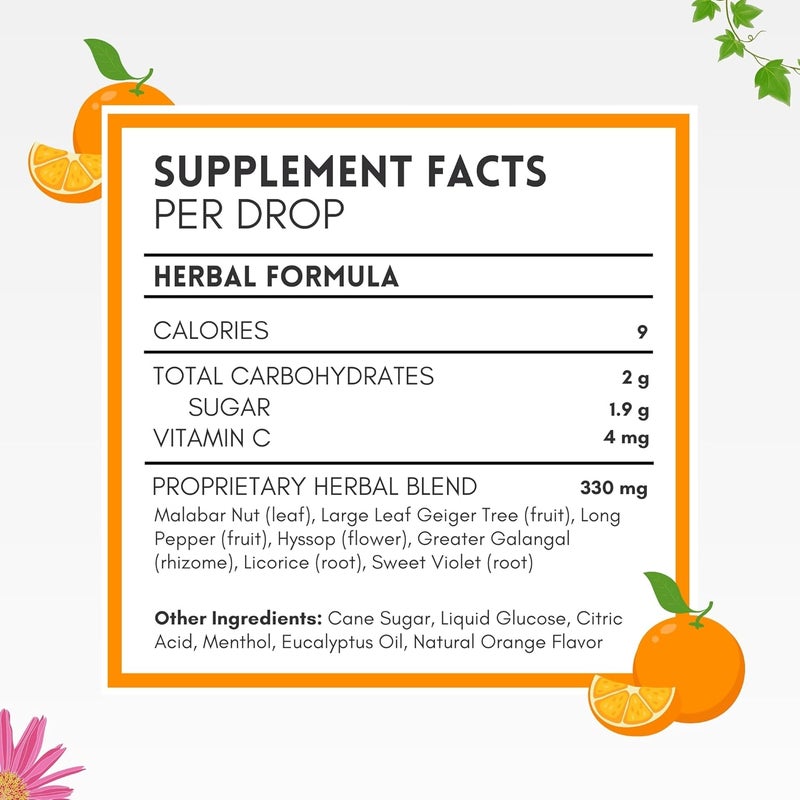 HERBION Naturals Cough Drops Dietary Supplement Soothes Cough for Adults and Children Over 6 Years No Artificial Flavor No Added Color 18 Count Pack of 1 Orange - Image 5