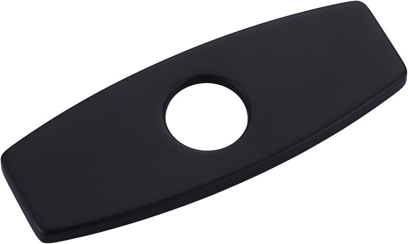 IVIGA Sink Hole Cover 6 Inch: Stainless Steel Escutcheon Plate Black - Easy Install Faucet Escutcheons - Sink Faucet Cover For 1 or 3 Hole Bathroom Vanity Basin - Faucet Escutcheons 4" Faucet Plate Cover - Image 1