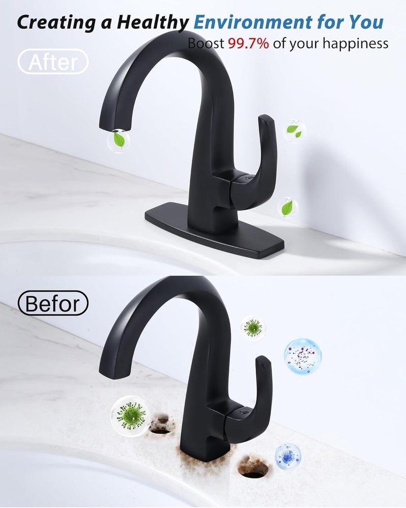 IVIGA Sink Hole Cover 6 Inch: Stainless Steel Escutcheon Plate Black - Easy Install Faucet Escutcheons - Sink Faucet Cover For 1 or 3 Hole Bathroom Vanity Basin - Faucet Escutcheons 4" Faucet Plate Cover - Image 3