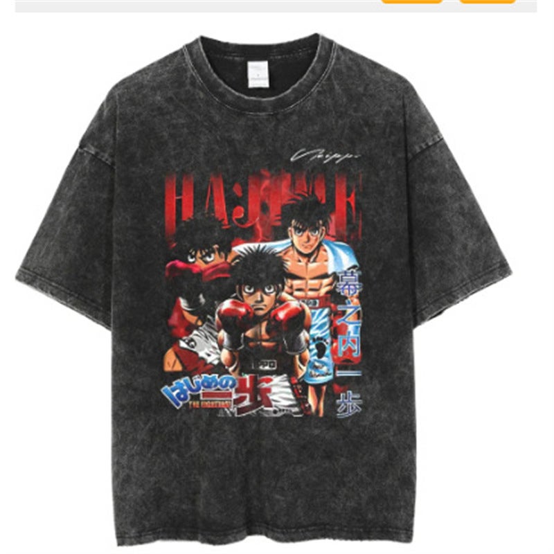 Old Retro Washed Animation Five Short Sleeve American Sleeve Tt Shirt - Image 1
