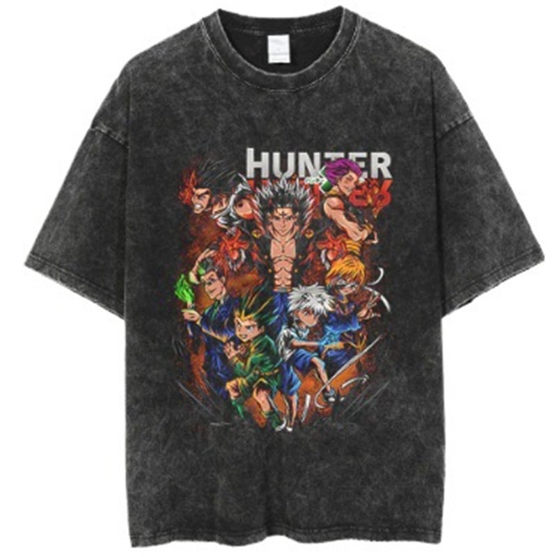 Old Retro Washed Animation Five Short Sleeve American Sleeve Tt Shirt - Image 4