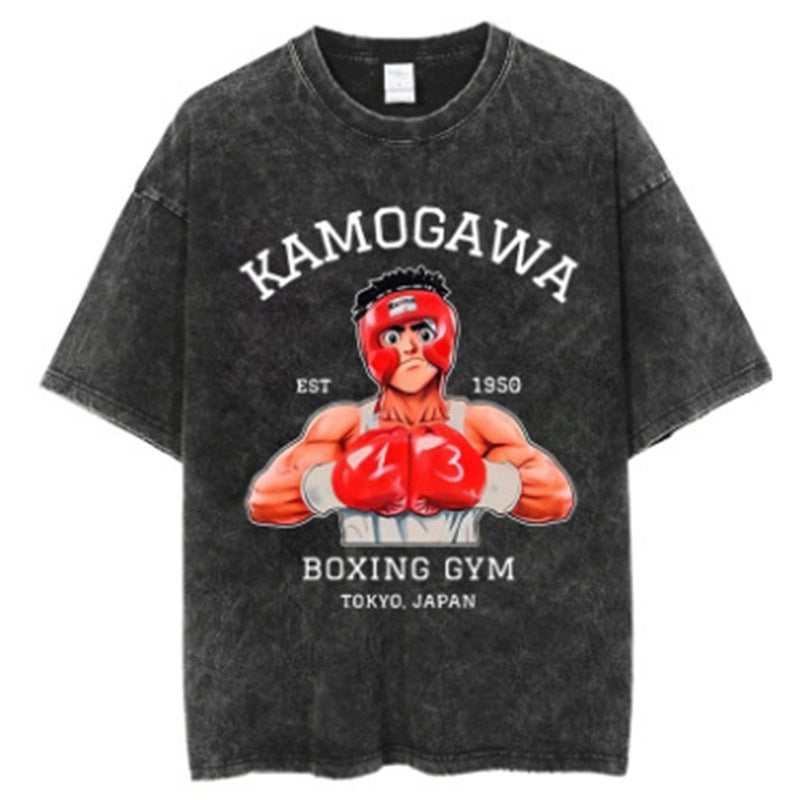 Old Retro Washed Animation Five Short Sleeve American Sleeve Tt Shirt - Image 2