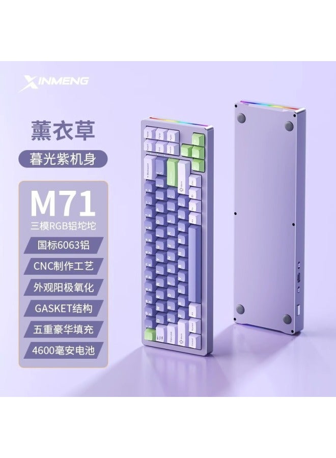 Xinmeng M71 Three-mode Wireless Bluetooth Mechanical Keyboard Aluminum Cnc Customized Hot-swappable Gaming Rgb Keyboard