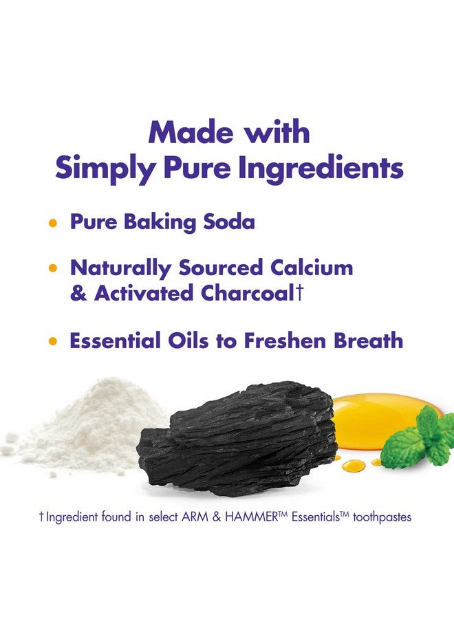 Arm & Hammer معجون أسنان ARM & HAMMER Essentials Whiten & Strengthen بالفلورايد - عبوة من 4 أنابيب سعة 4.3 أونصة، بنكهة النعناع المنعش - صودا الخبز الطبيعية 100% - معجون أسنان بالفلورايد - Image 3
