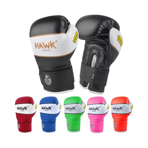 Hawk Sports Kids Boxing Gloves for Kids Children Youth Punching Bag Kickboxing Muay Thai Mitts MMA Training Sparring Gloves (Black, 6 oz) - Image 1