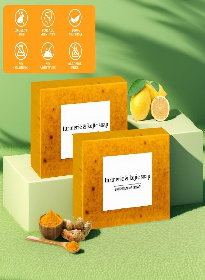 guluxly Lemon Turmeric Kojic Soap, Turmeric Soap Bar with Vitamin C, Lemon, Retinol Collagen, Shea Butter for Face and Body (4) - Image 4