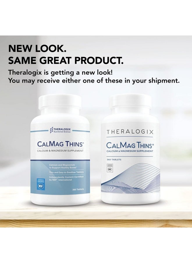 Theralogix Calmag Thins Calcium Magnesium Supplement ; Bone Health & Bone Strength Vitamin ; 360 Tablets Manufactured In The Usa And Nsf Certified  - Image 3