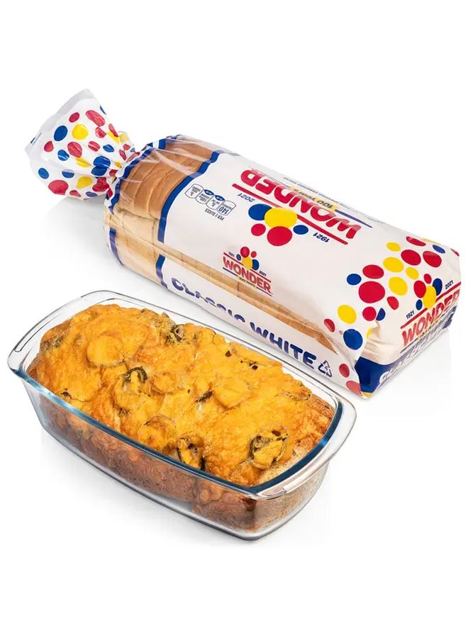 1 Pack Large Glass Baking Tray With Lid Stackable Microwave Oven Safe Easy Carry Handles - Image 1