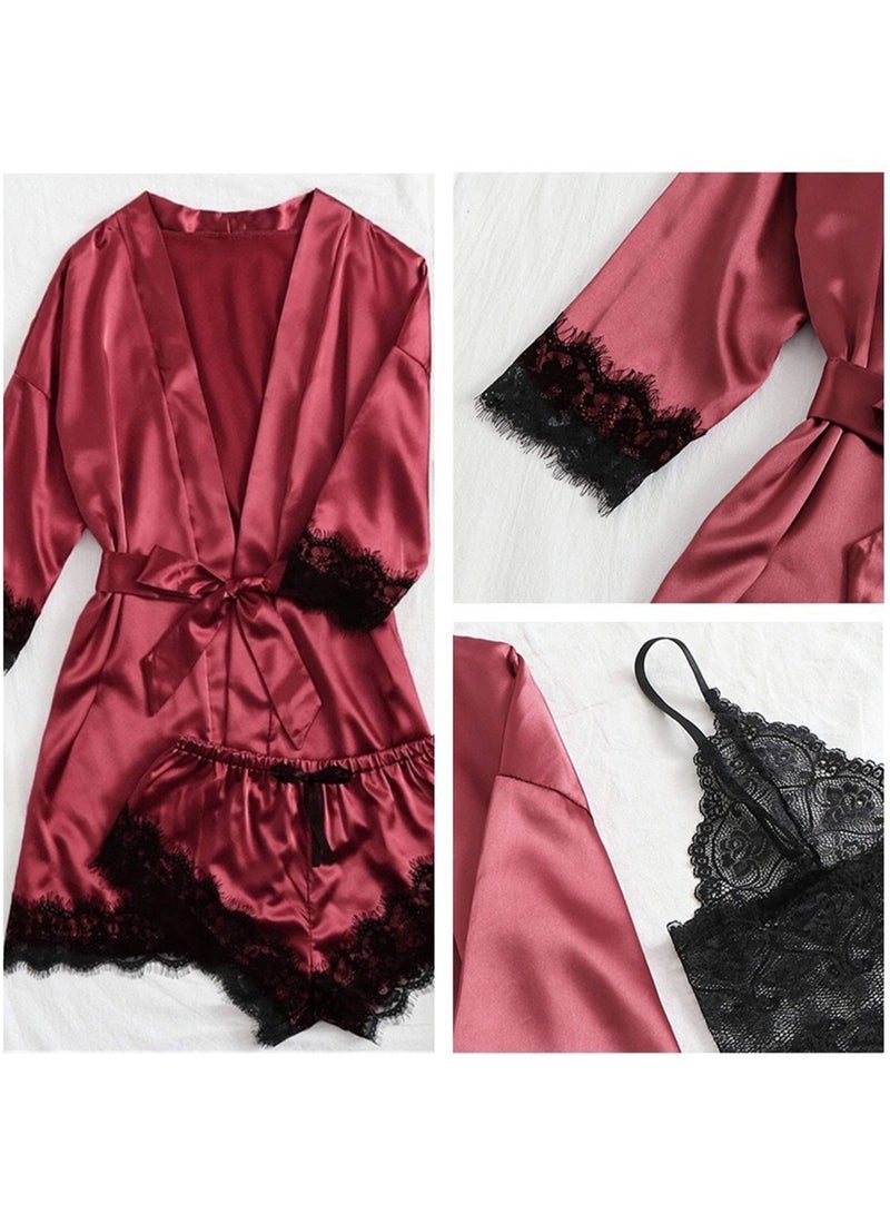 4pcs women's pajamas home wear new lace pajamas set  - Image 3