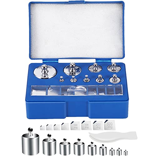 Smoostart 17 Pcs Calibration Weights Set, 10mg-100g Grams Weights Calibration, Precision Stainless Steel Calibration Weight Kit, Scale Calibration Weight Kit for Digital Balance Scale, Jewellery Scale - Image 1