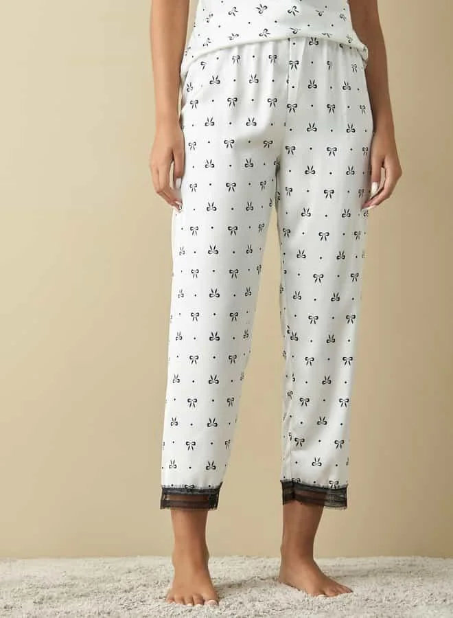 سبلاش فيڤ All-Over Bow Print Robe with Camisole and Pyjamas