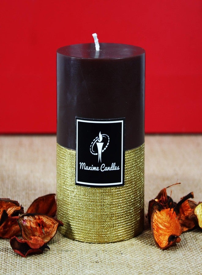 Maxime Candles Decorative Candles - Dual Tone 4" (H) (Brown & Gold)
