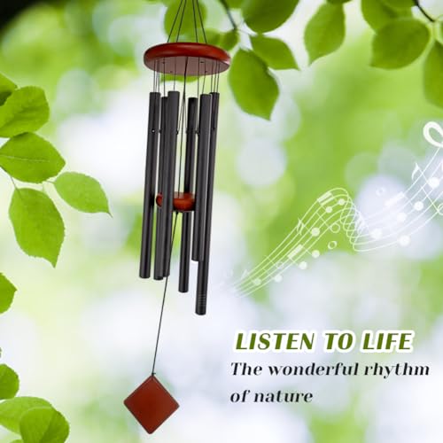 Howarmer Small Wind Chimes for Outside, Wind Chimes Outdoor with 6 Tuned Tubes, Memorial WindChimes for Garden, Patio and Home - Image 3