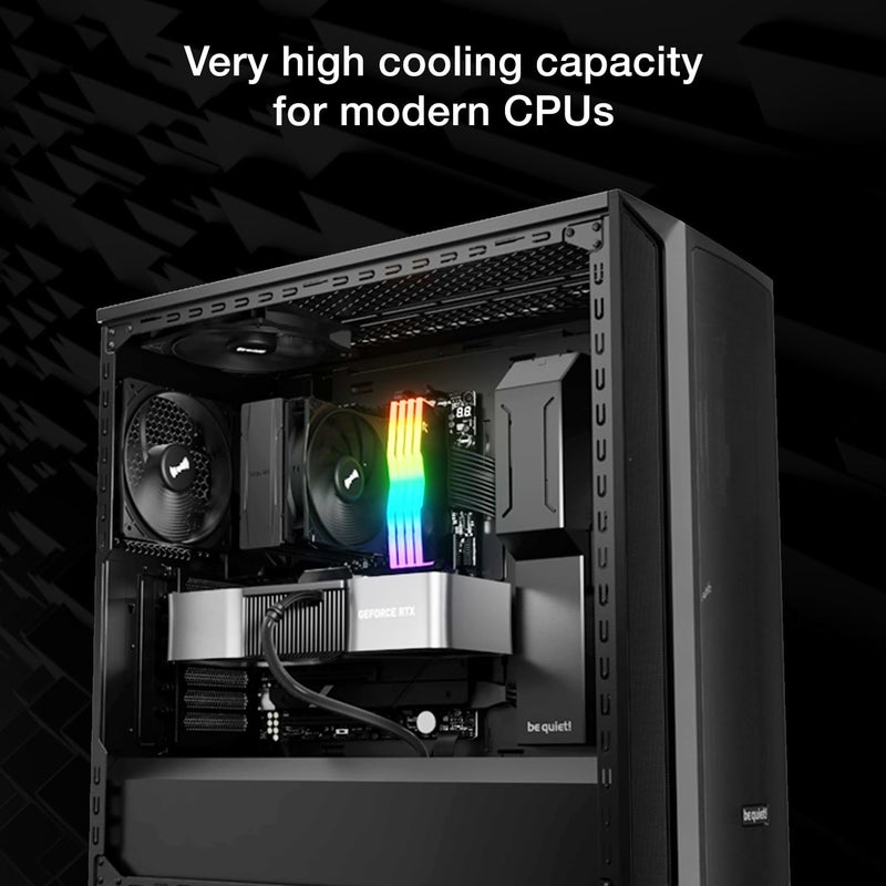 be quiet! Pure Rock 3 Black CPU Air Cooler | 4 High Performance 6mm Heat Pipes with HDT Technology | 120mm PWM Fan | AMD:AM4 AM5/Intel LGA 1700/1150/1151/1200 | Black | BK039 - Image 2