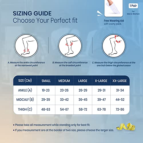 Sorgen Royale (Microfiber) Extra Soft Superior Fabric Medical Compression Stockings for Varicose Veins Class 2 Thigh Length in Eco-Friendly Zip Pouch. (Medium) - Image 3