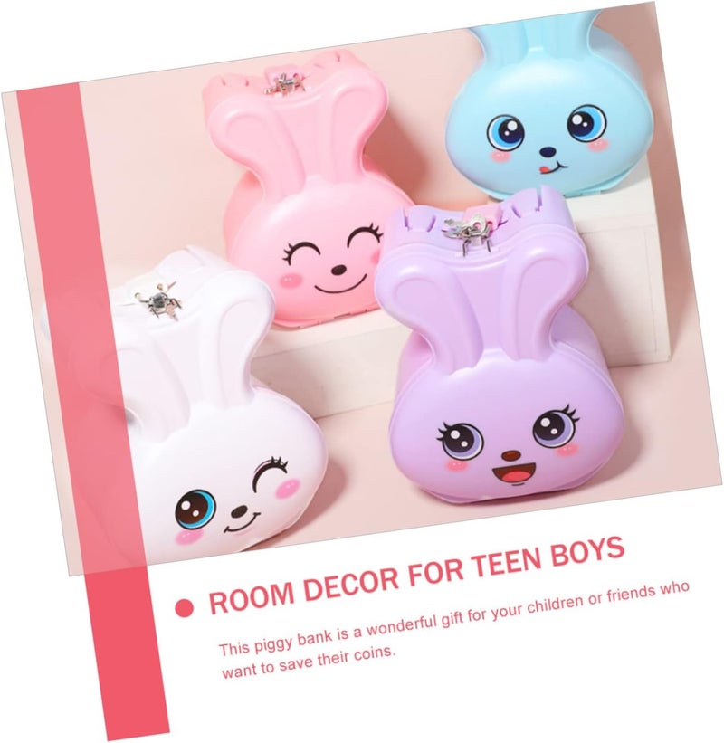 klarako 2pcs Shape Gift Doll Birthday Storage Figurine Rabbit Christmas Chinese Coin Zodiac Pot Cute Adorable Bunny Saving Lock Lovely Animal Candy Party Kids Year Jar Container The Color - Image 2
