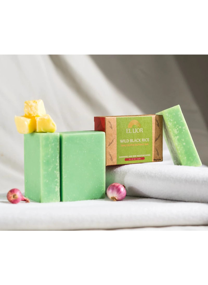 EL LIOR - EL LIOR Wild Black Rice Triple Butter Bathing Bar - Image 1