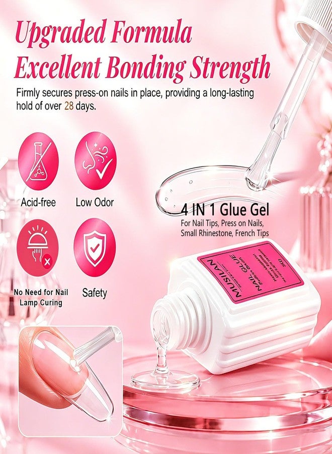 MUSILAN Nail Glue, 30g Nail Glue for Acrylic Nails Super Strong Nail Gel Glue for Press on Nails Professional Brush on Acrylic Nail Glue False Nail Tips Broken Nails Super Bond for Long Lasting - Image 2