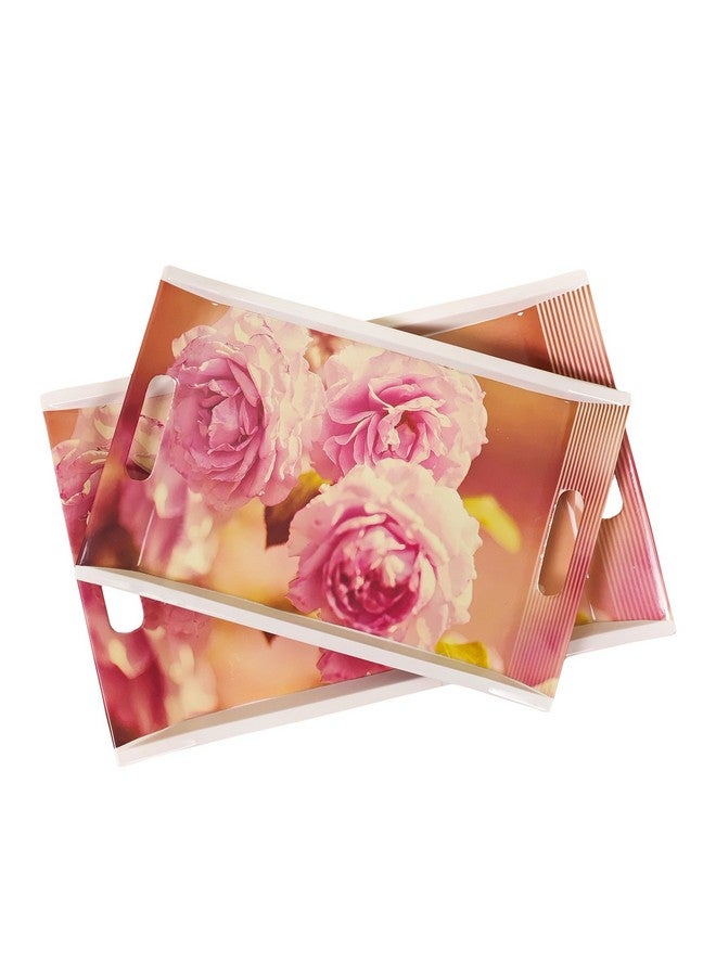 UPC U.P.C. Tray Set for Serving/Serving Tray Set of 3/ Premium Printed Tray for Serving/Multi-Use Nashta Plate (Small, Medium & Large) - Image 4