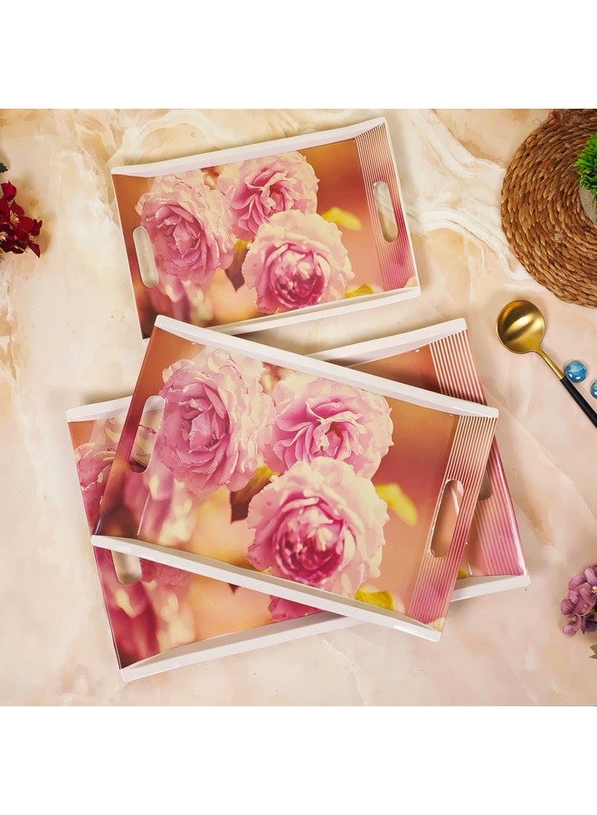 UPC U.P.C. Tray Set for Serving/Serving Tray Set of 3/ Premium Printed Tray for Serving/Multi-Use Nashta Plate (Small, Medium & Large) - Image 2