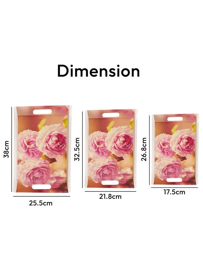 UPC U.P.C. Tray Set for Serving/Serving Tray Set of 3/ Premium Printed Tray for Serving/Multi-Use Nashta Plate (Small, Medium & Large) - Image 5