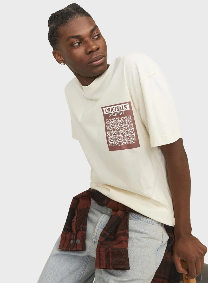 JACK & JONES Jormykonos Graphic Printed Short Sleeve T-Shirt