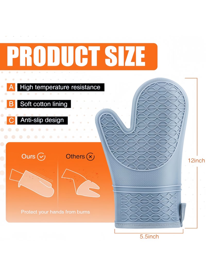 Anti-scalding heat-insulating gloves, gloves contain cotton inside, kitchen silicone honeycomb silicone anti-scalding gloves, kitchen baking special oven anti-scalding heat-insulating gloves, suitable for ovens, kitchens, outdoor barbecues - Image 2