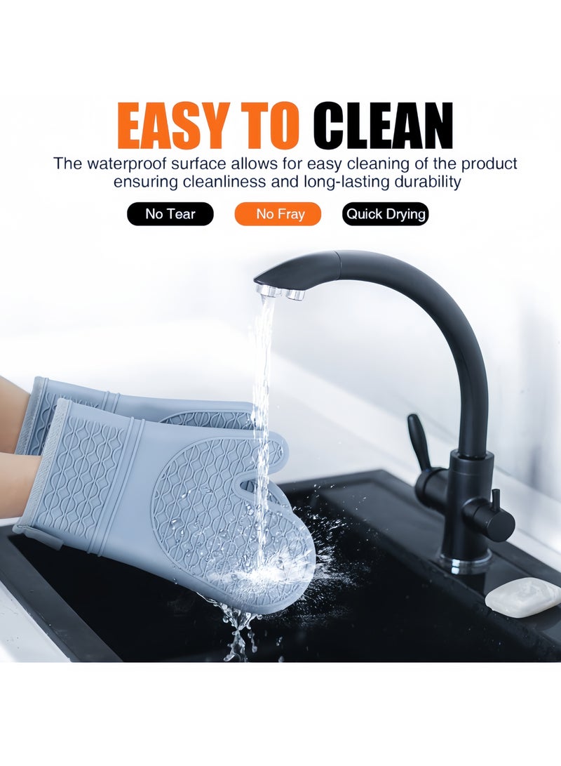 Anti-scalding heat-insulating gloves, gloves contain cotton inside, kitchen silicone honeycomb silicone anti-scalding gloves, kitchen baking special oven anti-scalding heat-insulating gloves, suitable for ovens, kitchens, outdoor barbecues - Image 5