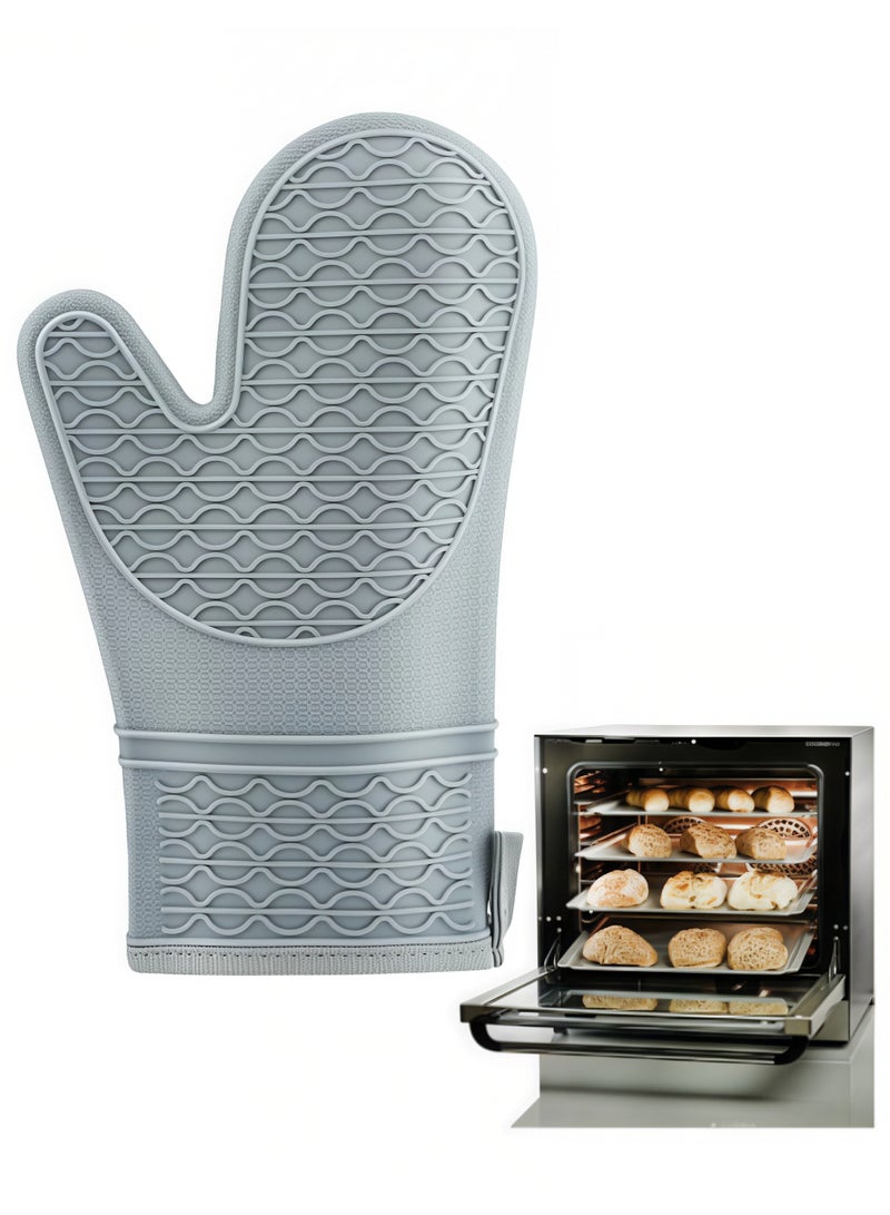 Anti-scalding heat-insulating gloves, gloves contain cotton inside, kitchen silicone honeycomb silicone anti-scalding gloves, kitchen baking special oven anti-scalding heat-insulating gloves, suitable for ovens, kitchens, outdoor barbecues - Image 1