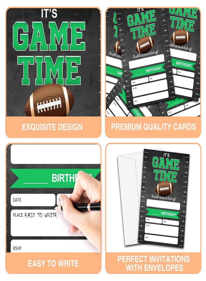 YQV Birthday Invitations, 4"x6" Football Birthday Party Invitations with Envelopes for Football Party Decorations Supplies(20 Pieces)-C28 - Image 5