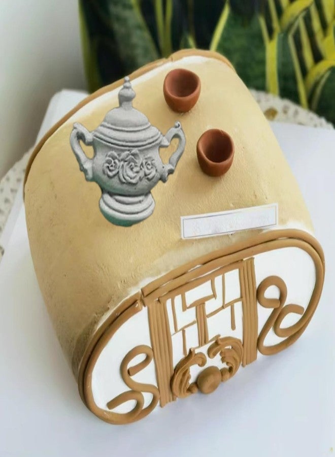 MINFEIDMS قالب فوندان لحفلة شاي من MINFEIDMS، قوالب سيليكون على شكل إبريق شاي لتزيين الكيك، زينة الكب كيك، زينة سكر، شوكولاتة، حلوى، عجينة سكر، طين بوليمر - Image 4