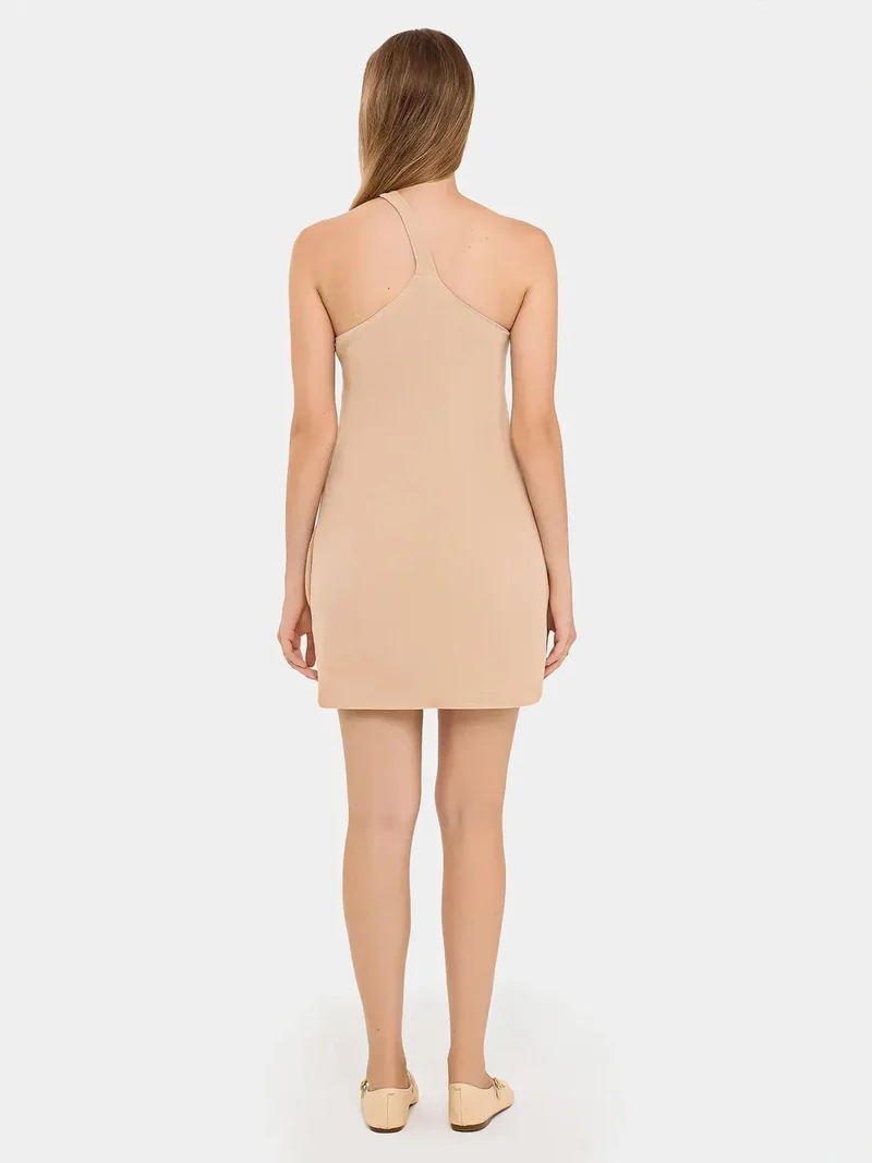 Hiccup Natural One-Shoulder Bodycon Mini Dress for Women | Best Price UAE