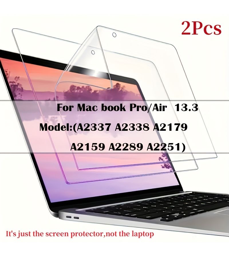 حماية شاشة HD مزدوجة لجهاز MacBook Air Pro مقاس 13.3 بوصة، فيلم عالي الصلابة مضاد للخدش - Image 1