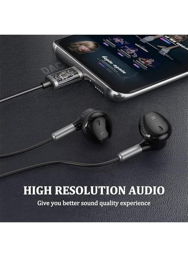 Generic USB C Headphones, Wired USB C Headphones with Microphone, Type C Earphones with Perfect Stereo Sound, In Ear Headphones for Fits Most Type C Devices  - Image 3