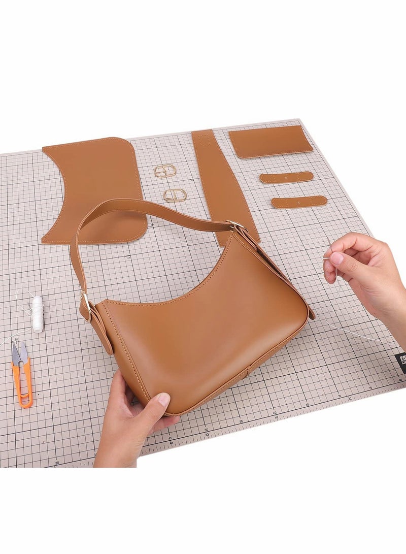Excefore مجموعة صنع حقيبة يد، حقيبة خياطة جلدية بنفسك، مجموعة صنع حقيبة كروس بودي من الجلد الصناعي بنفسك للمبتدئين - Image 1
