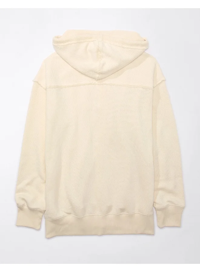 American Eagle AE Oversized Washed Zip-Up Hoodie