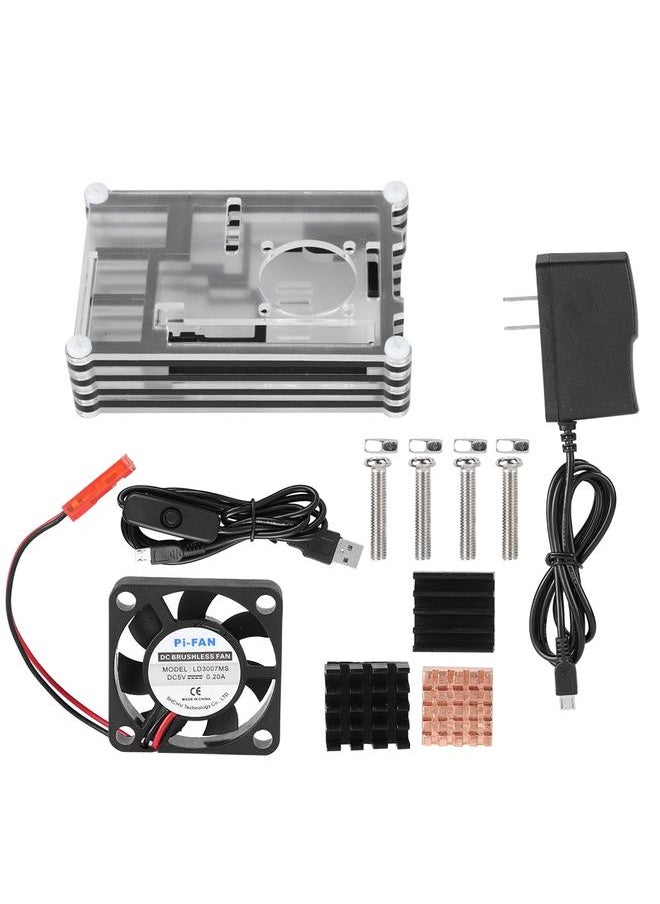 Thoraya Acrylic Protective Enclosure Case for Raspberry Pi 3 B+ With Fan Heatsink  -240V  - Image 1
