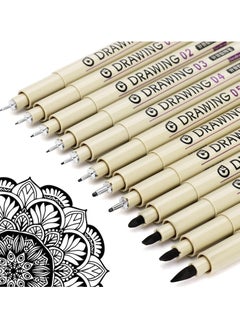 Leto 12 Black Drawing Pens, Liquid Fineliner Pens, Art Pens Set– Waterproof, Quick-Dry Micro Fine Point Pens for Sketching, Technical Drawing, Manga, Journaling & Art  - Image 1