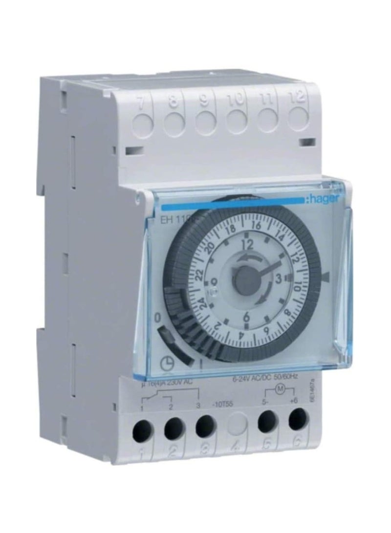 Hager Hager Mechanical Timer 24 Hours Daily Programmable Din Rail Switch Eh110 230V 16A - France  - Image 1