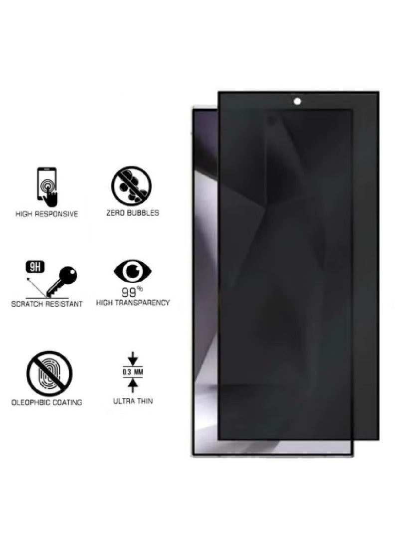 MOBM Samsung Galaxy S25 Ultra Clear Magnetic Case with Privacy Screen Protector and Tempered Glass Pack of 3 - Image 4