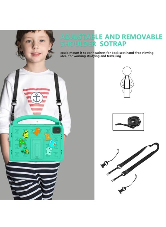 general Kids Case Compatible with Infinix Xpad 11 inch (2024) X1101, [Kids Friendly] DIY Cute Cartoon Lightweight EVA Shockproof Handle Stand Protective Cover with Shoulder Strap - Image 5