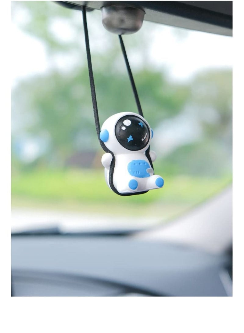 Captaintech Car Hanging Decoration Accessories, Cute Swing Astronaut Car Pendant Cartoon Car Rear View Mirror Hanging Ornaments Interior Rearview Mirrors Charms Ornament Room Decor for Home Indoor Car Hanging Dec - Image 5
