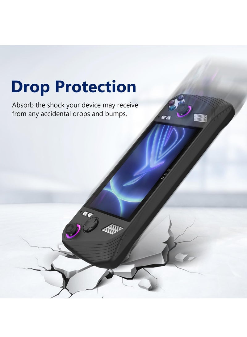 حافظة متوافقة مع ASUS ROG Ally Z1 Extreme - FlexiSkin، غطاء سيليكون ناعم بملف منخفض لحماية 360 لجهاز ASUS ROG Ally Z1 Extreme، ASUS ROG Ally Z1 Extreme، Ally Z1 - أسود جت - Image 2